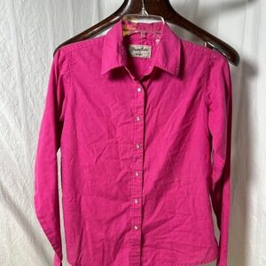 Pink Wrangler cotton shirt with button-up front and collar #casual #retro‎